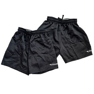 DIADORA Youth Soccer Shorts Black Moisture Wicking Unisex S(Y) BUNDLE of 2! NWT!